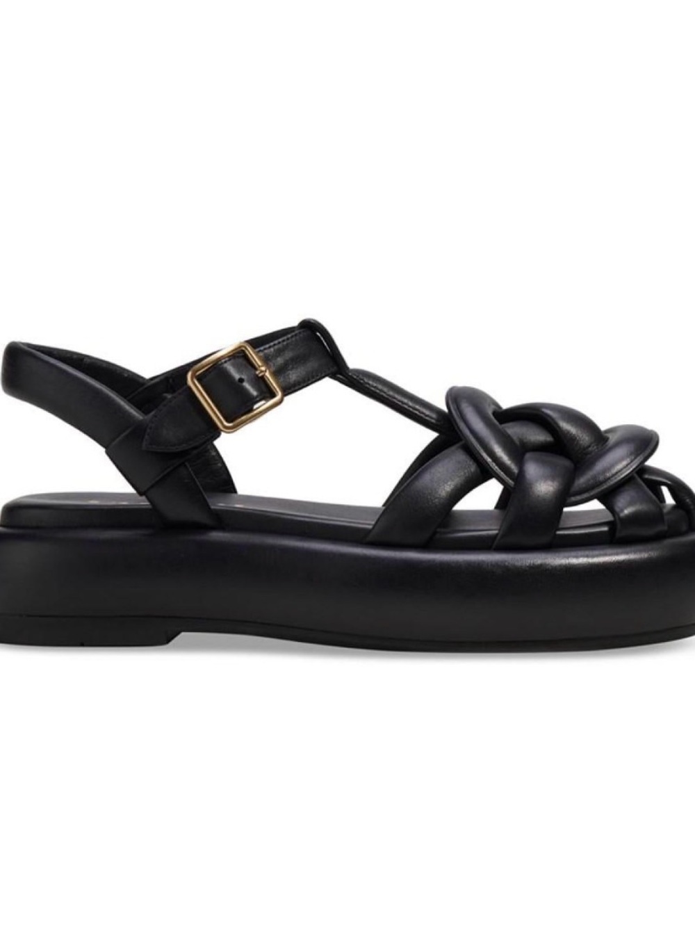 Coach Black Knotted Platform Slingback Sandal